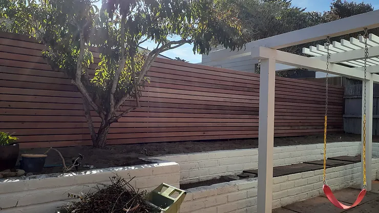 Fence Contractor Monterey exterior horizontal wooden fence